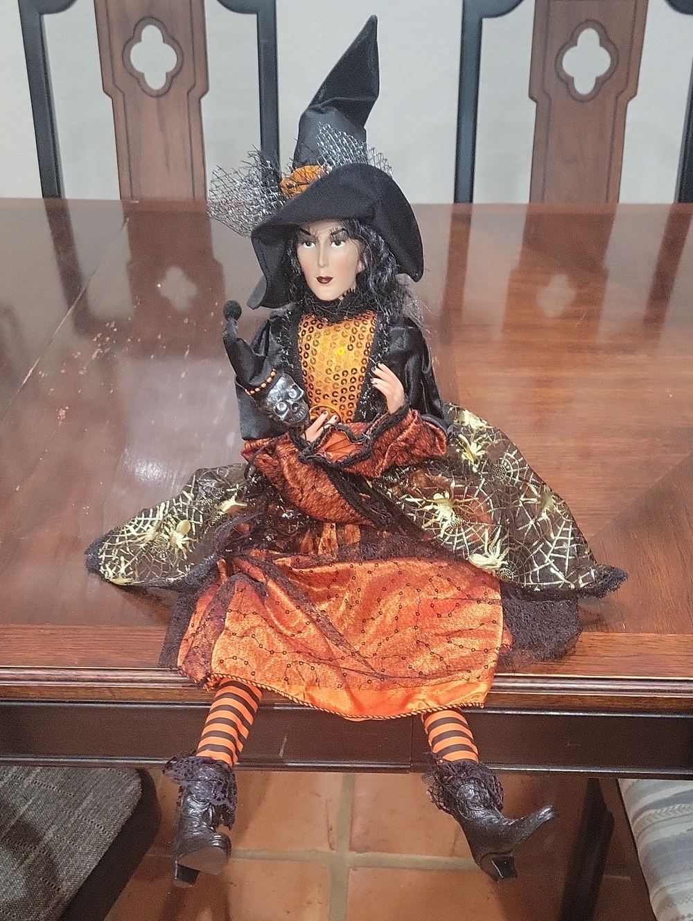 Halloween Witch In Orange and Black
